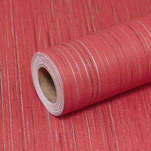Qianglive Red Grasscloth Peel and Stick Wallpaper Texture Contact Paper 15.7"x120" Vintage Wallpaper Removable Waterproof Wall Paper for Room Walls Cabinets Furniture Drawers Desk