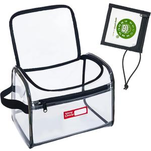 Rough Enough Clear Makeup Toiletry Bag Cosmetic Organizer Large Medicine Pouch with Zipper for Women Travel Accessories Essentials Pouch Toiletries Airport (Camo Piping)