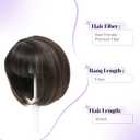 UDU Short Bob Hair Topper for Women with Thinning Hair - Realistic Synthetic Wiglet with Bangs - Natural Look Clip in Top Hairpiece for Volume and Coverage