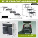 Extra Wide Dog Stairs for Large Dogs, Dog Stairs for Cars, Foldable Dog Ramp,Light Weight Aluminum,High Beds,for SUV Trucks, Supports up to 200 lbs
