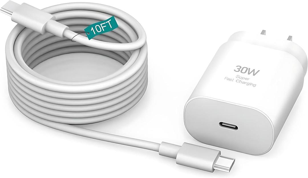 Samsung Super Fast Phone Charger for Samsung Charger Fast Charging 30W USB C Fast Charger Block,10FT Quick Type C Cable for Samsung Galaxy S25 Ultra/S24 Ultra/S25/S24/S23/A54/Note 20/Z Fold 6 Z Flip 5