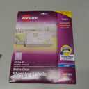Avery Printable Shipping Labels with Sure Feed, 3-1/3" x 4", Matte Clear, 60 Blank Mailing Labels (18664)