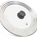 WishDirect Universal Lid for Pots Pans and Skillets  One Lid Fits All 8.2512 Inch Pots Frying Pans Skillets Woks, Replacement Pot Lid with Upgraded Heavy Duty Heat Resistant Silicone Handle, Gray