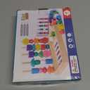 Montessori Toys for 3 Year Old, Stacking Toys for Toddlers, Stacking Blocks, Lacing Beads, Matching Shape Preschool Toys, Montessori Toys for 3 4 5 Year Olds with Canvas Storage Bag