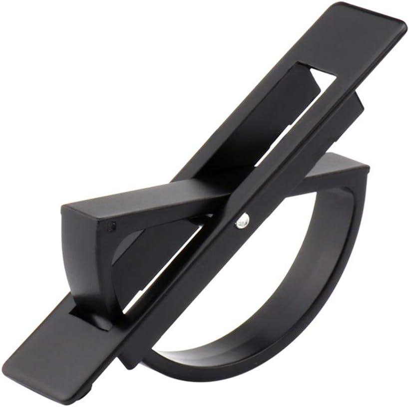 2 Pack Concealed Drawer Door Finger Insert Recessed Flush Pull Handle with Resin Back Cap, Black