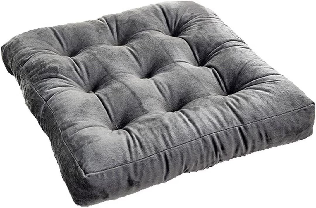 Velvet Seat Cushions 20x20, Extra Thick Dining Chair Cushions, Chair Pads and Cushions Single Square, Indoor Seat Cushions for Dining Chairs Soft Velvet Fabric, Skin-Friendly Grey