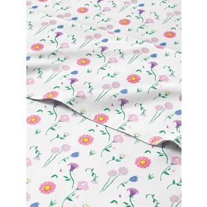 Kids Queen Size Floral Bed Sheets - 4 Piece Floral Sheet Set - Flower Themed Bedding - Ultra-Soft, Cute & Cozy - Breathable & Machine Washable - Pink Flower Bed Set for Boys, Girls, Teens and Toddlers