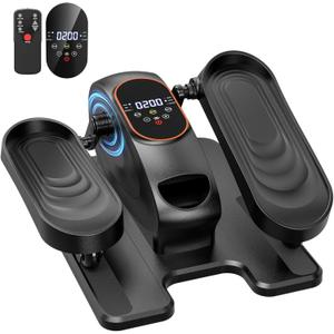 Under Desk Elliptical Machine, Electric Elliptical Leg Exerciser for Seniors with 15 Adjustable Speeds, Quiet Elliptical Exercise Machine, Mini Seated Pedal Exerciser with Remoter Home Office(Black)