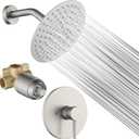 Shower Faucet Set Bathroom 8 Inch Rainfall Shower Head and Handle Set Stainless Steel Single Function Shower Trim Kit with Rough-in Valve