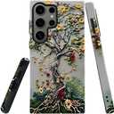 DAIZAG Case for Samsung Galaxy S24 Ultra, Military-Grade Protection Cover, Tree of Life Flower Glossy