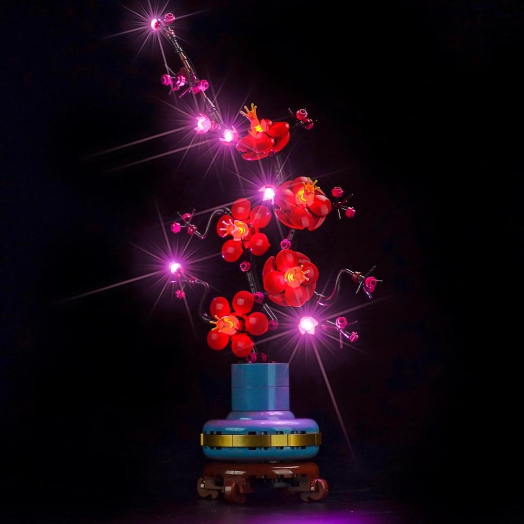 Upgraded Led Light Kit Compatible with Lego Icons Plum Blossom Building Set, Lights Decoration Compatible with Lego 10369 (Model Not Included)