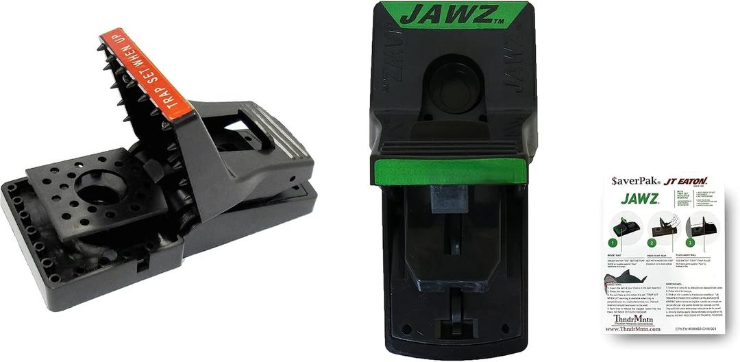 $averPak 2 Pack - Includes 2 JT Eaton Jawz Rat and Chipmunk Traps for use with Solid or Liquid Baits