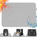 Heat Resistant Mat for Air Fryer, 16 x 20in Heat Resistant Mat for Countertop, Fireproof Silicone Countertop Protector Appliance Slider for Air Fryer, Coffee Maker, Toaster, Oven (Grey) (Gray)