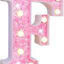 LED Letter Lights, Alphabet Marquee Letters Sign LED Marquee Number Lights Sign for Night Light (F)