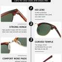 AEVOGUE Polarized Sunglasses For Women And Men Semi Rimless Frame Retro Sun Glasses AE0369 (Matte Tortoiseshell Green Lens&matte Black Pink Mirror)