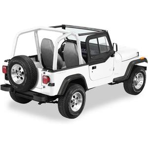 Bestop Upper Door Sliders - Jeep '97-06 Wrangler TJ (Black Diamond; Dual Sliding Window)
