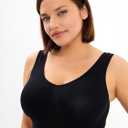 Sports Bras, Comfort Bras for Women, Seamless, Wireless, Sleep Yoga Bras with Removable Pads (Black) Large