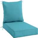 Sundale Outdoor Olefin Deep Seat Cushion, Patio Chair Cushion and Pillow, Water-Resistant Sectional Sofa Pad with Straps Teal, Pack Of 4, Blue 27" x 23.5"
