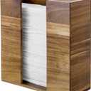 MyGift Premium Solid Acacia Wood Commercial Folded Paper Towel Holder, Wall Mounted Large Capacity Hanging Dispenser for Tri-fold Multifold Z Fold Disposable Hand Towels