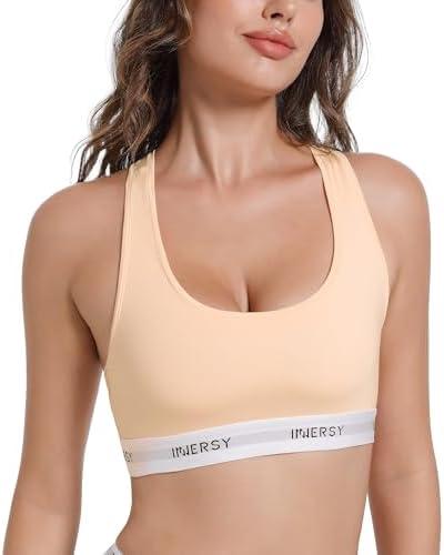 INNERSY Women's Comfy Wireless Everyday Bra Pullover Unlined Full Coverage Bralette (Nude, Large)