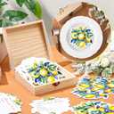 50 Pcs Lemon Advice & Wishes Cards for the Mr & Mrs Amalfi Coast Party Decorations Lemon Bridal Shower Party Favors with Wooden Keepsake Box for Wedding Amalfi Coast Mediterranean