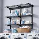 VEVOR 3-Tier Heavy Duty Wall Garage Shelving, 1 x 3 ft Steel Wall Mounted Shelving Unit, 11 x 36 Inch Per Shelf Floating Storage Metal Rack for Garage with 450 lbs Total Weight Capacity, Black, 13 ft