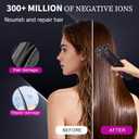Go Brush Pro 2026 for Short Hair, Portable Straightener Brushes for Travel, with LCD Temperature Display, Fast Heating Cordless Mini Hair Brushes (Black)