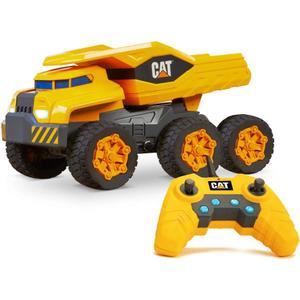 CAT Construction Massive Mover Dump Truck - Remote Control RC - Speed up to 12 mph, 6 Wheel Suspension, Heavy Load Climbing Mode - For Ages 8+