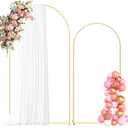 Metal Arch Backdrop Stand, 7.2FT+6FT Wedding Arch Frame, Gold Wedding Arch Backdrop Stand Set of 2, Balloon Arch Backdrop for Wedding Birthday Party Baby Shower Graduation Ceremony Decor