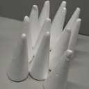 Juvale Cone Shapes Foam Cones for Crafts  2.87 x 7.25 in White Polystyrene  12 Pack  DIY Decor & Art Projects