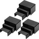 Hedume Set of 9 Black Acrylic Display Risers, Jewelry Display Riser, Product Display Stand for Figures, Buffets, Dessert, Cupcakes, Candy, Jewelry and Collectibles
