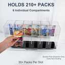 6 Slot Booster Pack Dispenser with Black Base Rounded Safety Design Clear Premium Acrylic Card Dispenser Desktop Organizer Display for TCG and Sports Card Boosters(Cards Not Including)