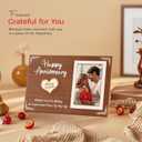 Cituarko Anniversary Wedding Gifts for Couples, Anniversary Picture Frame for Her Him Boyfriend Girlfriend Wife Husband, Bridal Shower Gifts Wood Picture Frame Holds One 4x6 Inches Photo