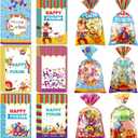 Yexiya 120 Pcs Happy Purim Treat Gift Bags Bulk 6" x 10" Plastic Candy Bags for Purim Party Favor Holiday Gift Wrap Decorations Candy Goodie Supplies