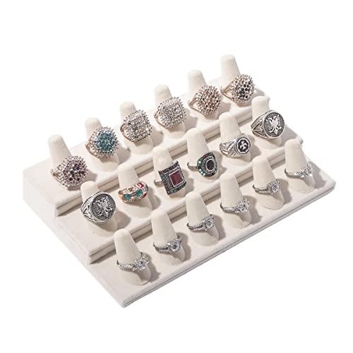 ByKen Ring Holder Organizer Display Stand (White Velvet)