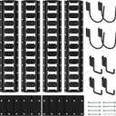 Trailer E-Track Tie-Down Rail System Kit Black, Including 2FT E Track Rail, Etrack Plate, Etrack Hook Accessories for Enclosed Trailer Truck Bed