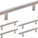 homdiy Brushed Nickel Cabinet Handles Drawer Pulls - HD201SN Cabinet Pulls 4in Hole Centers Cabinet Hardware 5Pack Cabinet Door Handles for Kitchen Cabinets