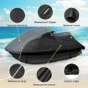 QUNSUNUS Jet Ski Cover for Yamaha EX Deluxe/EX Sport 2017-2025 and EXR 2017-2021, Waterproof All Weather Waverunner Cover with Straps and Zipper for Wind, Sun Protection