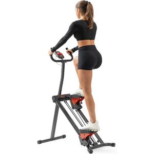 Sunny Health & Fitness Stair Stepper w/Handlebar, Extended Step Range Climber Machine for Legs, Core and Glute Workouts, Connection with Free SunnyFit App