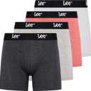 Lee Mens Underwear 4 Pack Boxers for Men Cotton Stretch Boxer Briefs (Gray, L)
