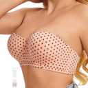 Women's Push up Strapless Bra for Large Breasts with Clear Straps, Never Move On Party Cup 40G