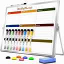 Marsrock Weekly Calendar Whiteboard with Stand, Dry Erase Magnetic 16"x12"
