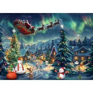 Christmas Northern Lights Jigsaw Puzzles for Adults 500 Pieces Christmas Jigsaws 500 Piece Puzzles for Adults