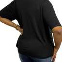 Lovely Wholesale Womens Graphic Tees Oversized Short Sleeve Summer V Neck New York T Shirts (Black, Medium)