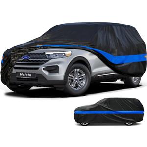 SUV Car Cover Waterproof All Weather for Automobiles, Universal Fit Ford Explorer, Jeep Grand Cherokee, Toyota Highlander, BMW x5, Lexus RX, Honda Pilot etc.(191-201 inch)