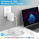 Mac Book Pro Charger-118W USB C Fast Charger Power Adapter Compatible with MacBook Pro/MacBook Air 16 15 14 13 Inch, M1 M2 M3 M4 M5, New iPad Pro and All USB C Device, 6.6ft Charge Cable
