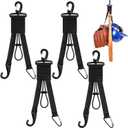 Deekin 10 Pcs Baseball Softball Gear Hanger 3 in 1 Dugout Organizer Baseball Bat Holder with Glove Clip and Helmet Hook for Softball Fence Bag Water Bottle Hiking Camping