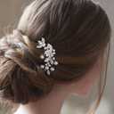JAKAWIN Crystal Bridal Hair Comb Rhinestone Hair Clip Bride Wedding Hair Accessories for Women HC042 (Silver)