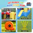 ACTION AIR Bounce House, Toddler Inflatable Bounce House with Blower for Indoor/Outdoor, Bouncy Castle with Durable Sewn and Extra Thick, Jump House with Slide for Kids (9309Y)