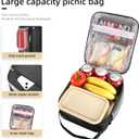 Lovoeo Lunch box Lunch bag for men women Insulated Lunchbox Lunch bags for Work Picnic Travel (Black)